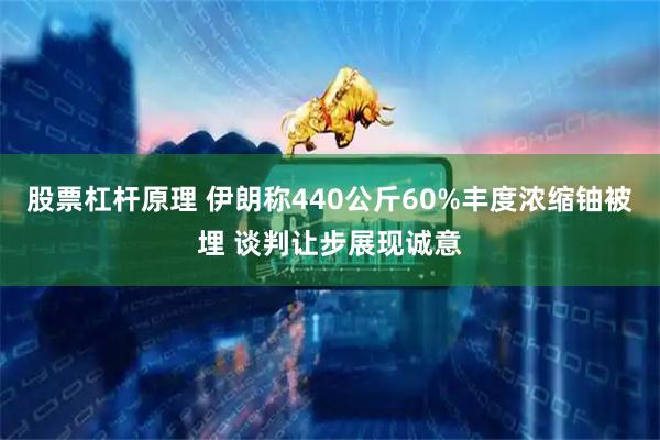 股票杠杆原理 伊朗称440公斤60%丰度浓缩铀被埋 谈判让步展现诚意
